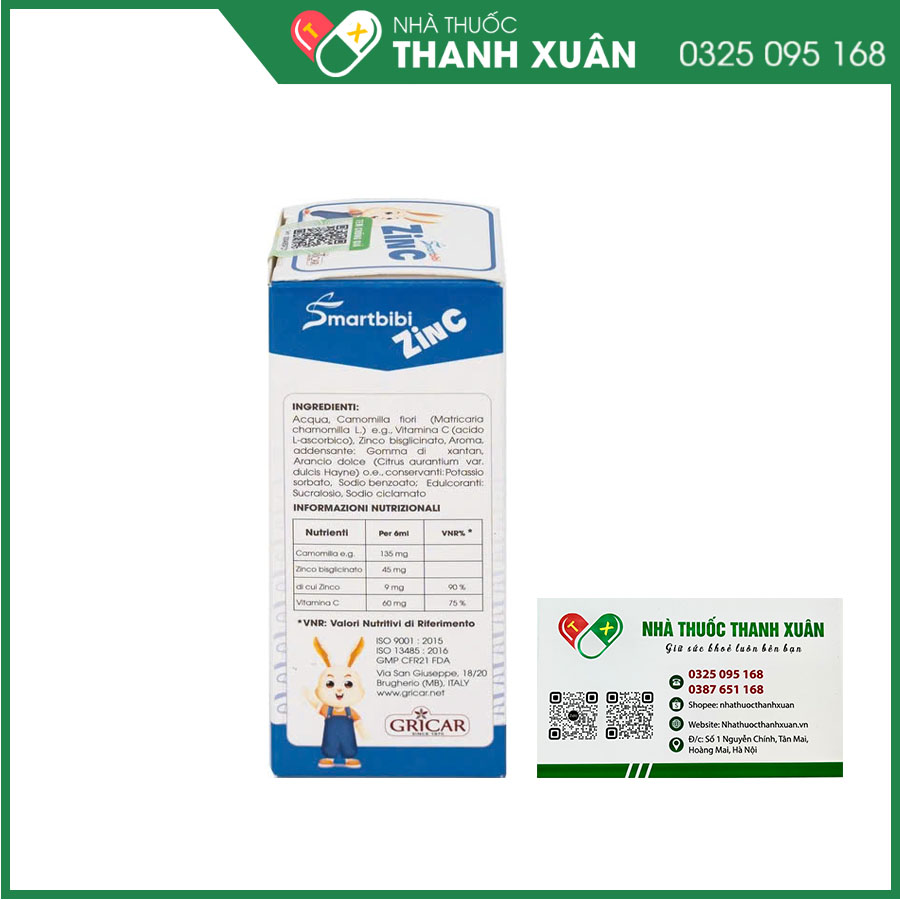 Smartbibi ZinC giúp bổ sung Kẽm và Vitamin C giúp cải thiện biếng ăn và tăng cường sức đề kháng cho trẻ